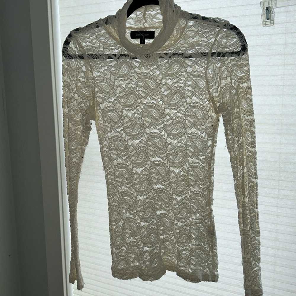 Turtleneck lace top
